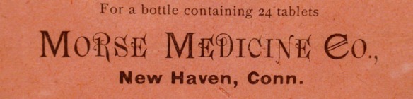 Poster for Morse’s Headache Tablets, New Haven, 1800s, CHS collection