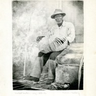 “Basket Maker- Virgin Islands”. Gift of Mrs. Luman P. Kelsey, 1977.93.2 (Inscription on the back of this photo reads “St. Croix”.)