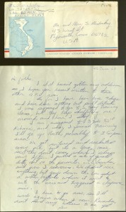 Letter from Ken Mickloskey to his parents, while he was in Vietnam. Ms 91262