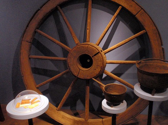 Cart wheel, 18th century, Canterbury, CT, gift of Jeff Baldwin