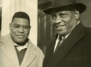 Paul Robeson and young man. Note: the photograph indicates the young man may be Robeson’s son, Paul Jr.