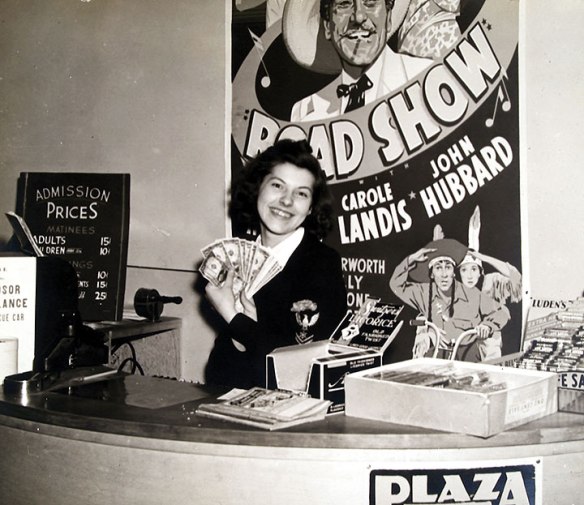 Movie theater ticket office, photograph taken by Arthur Kiely, Jr., Windsor, 1941. 